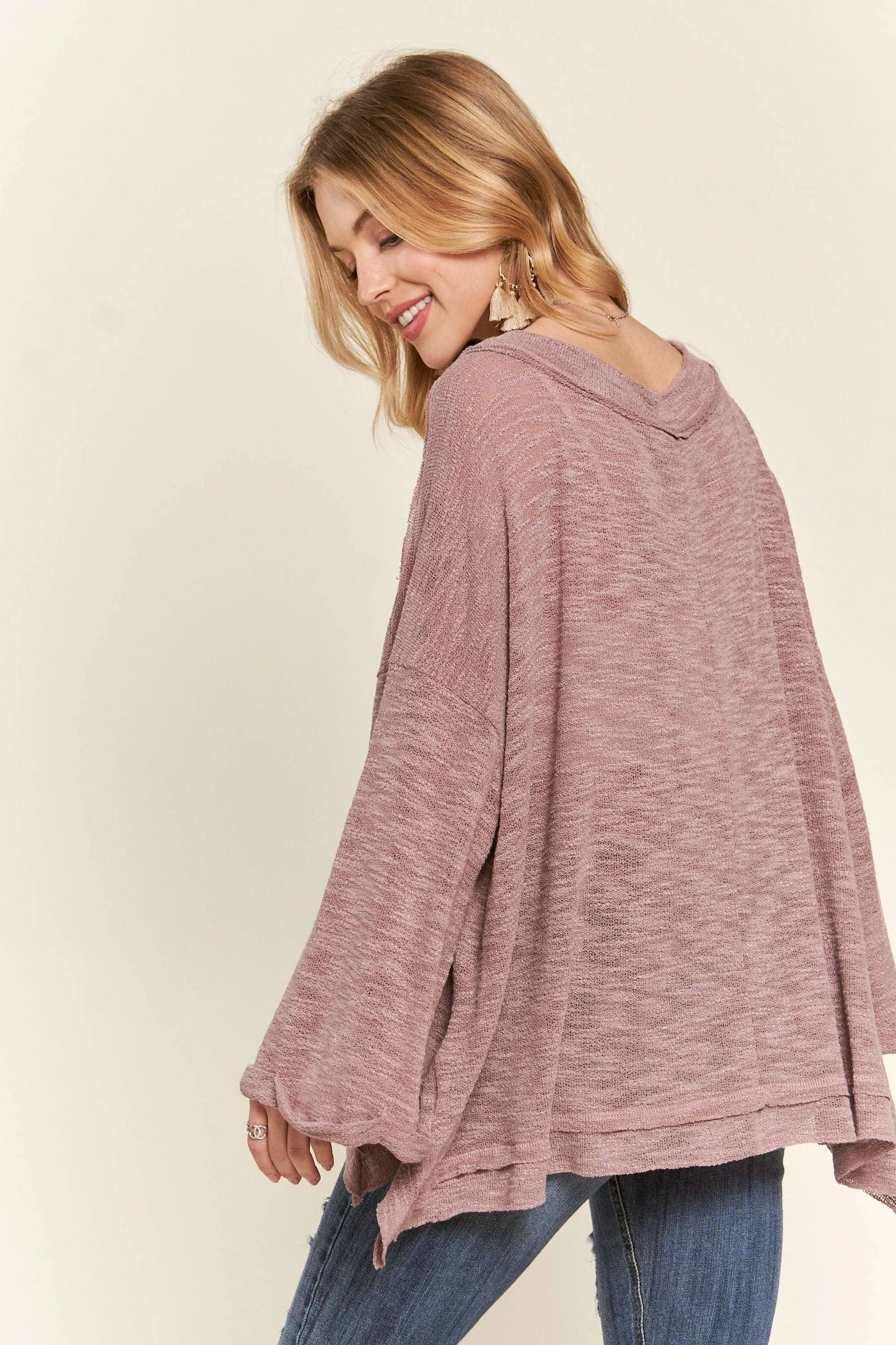 Adora Oversized Boat Neck Tunic Top