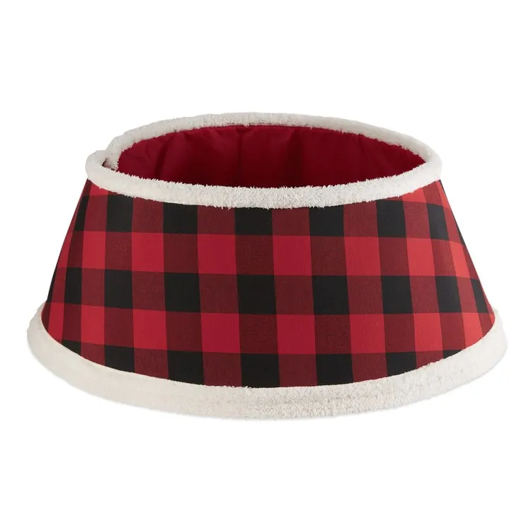 Buffalo Check Holiday Tree Collar - Red and Black