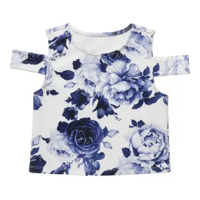 Cabbage Rose Cold Shoulder Top