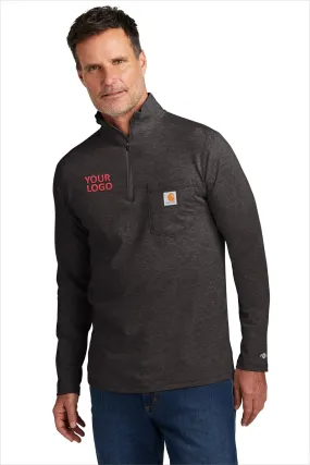 Carhartt Force Lightweight Customized Quarter Zips, Carbon Heather