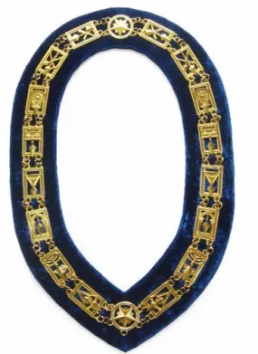 Cryptic Mason - Royal & Select Chain Collar - Gold/Silver On Blue   Free Case