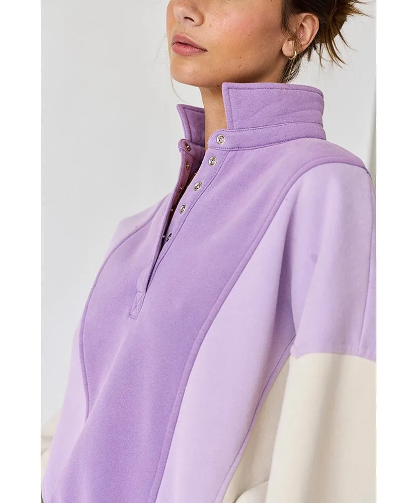 Emma Oversized Washed Colorblock Sweatshirt