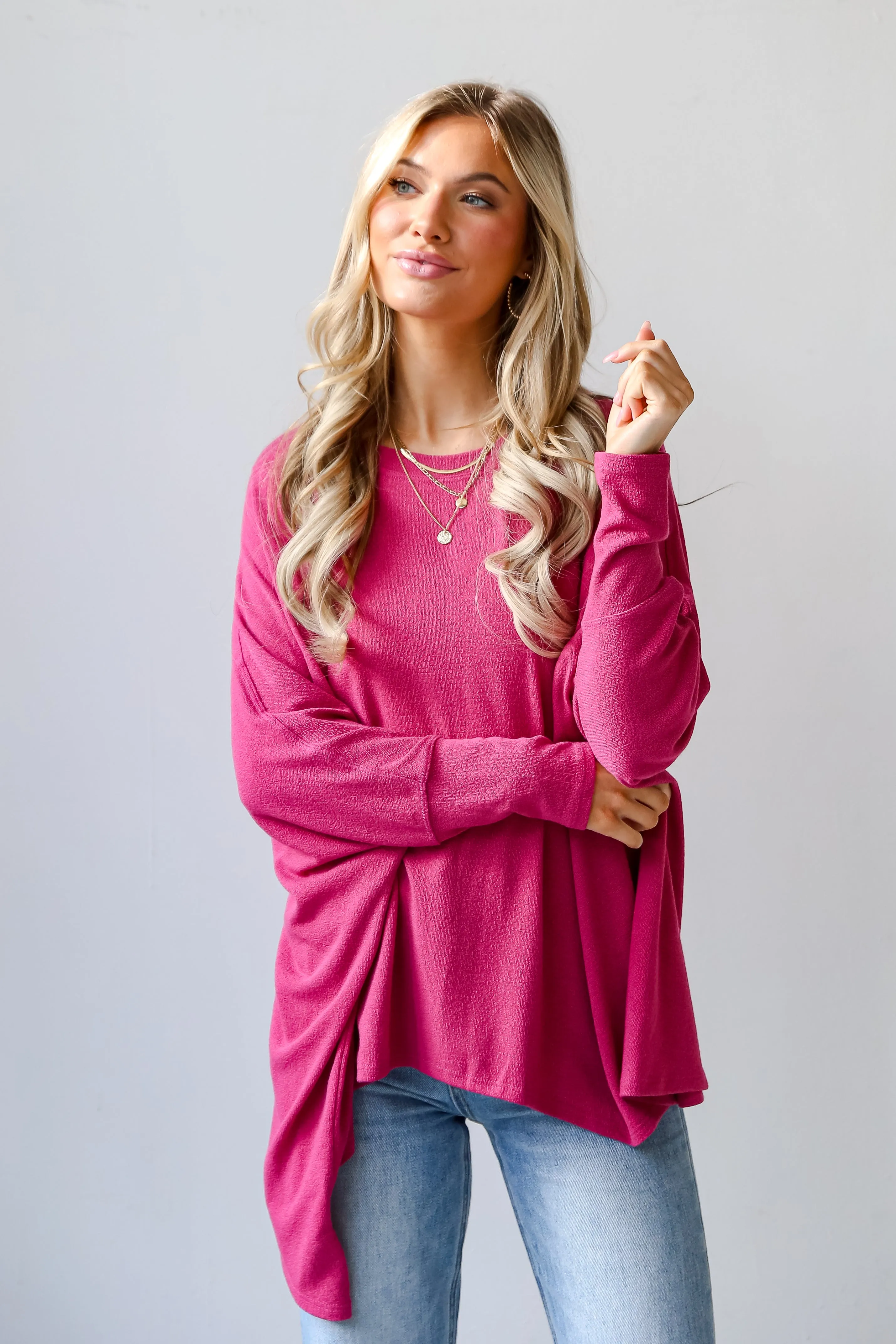 FINAL SALE - Jasmine Lightweight Knit Oversized Top - DU DEAL