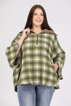 Full Of Hope Plaid Poncho Top * Final Sale*