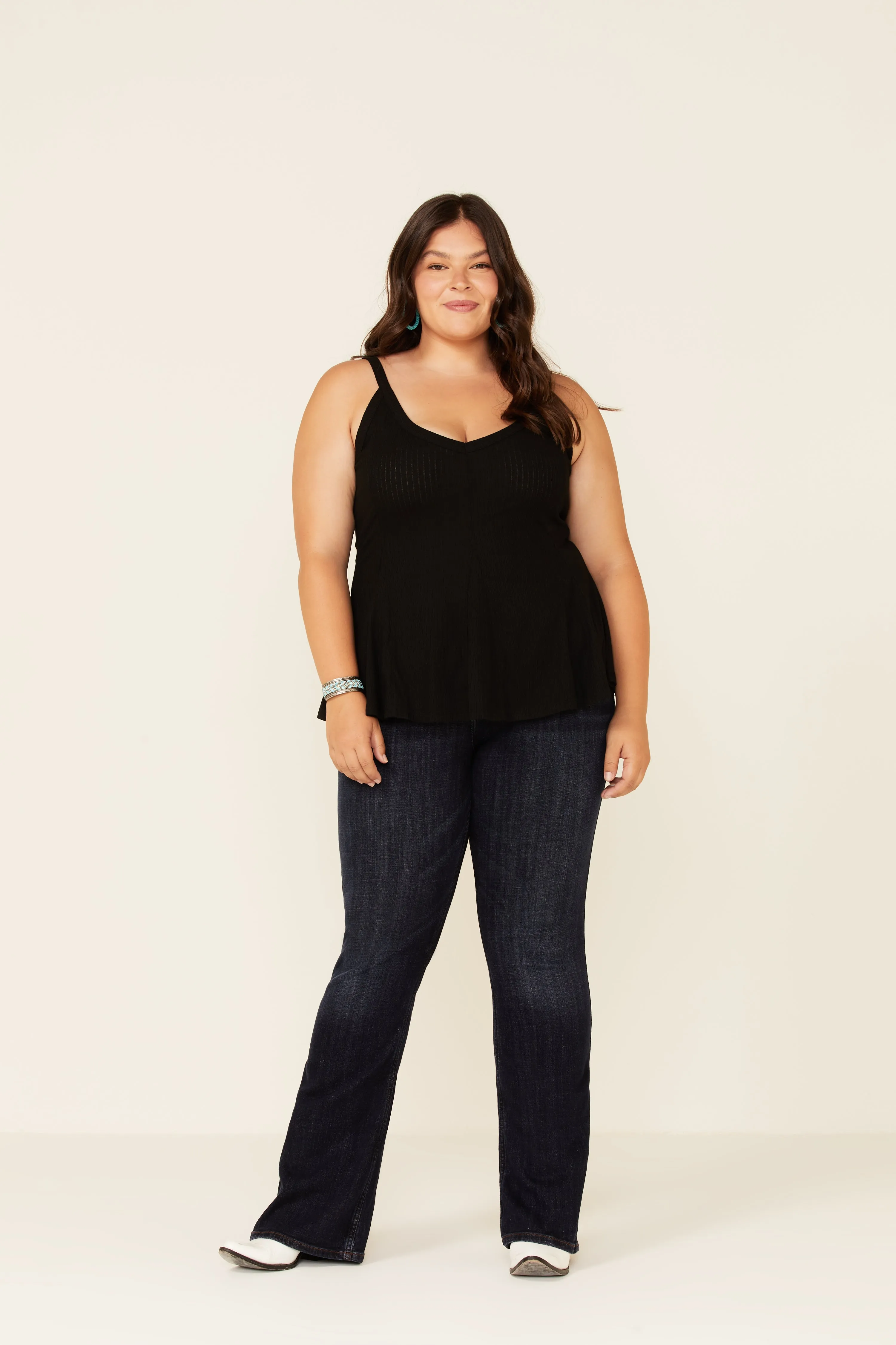 Godet Rib-Knit Tank Top