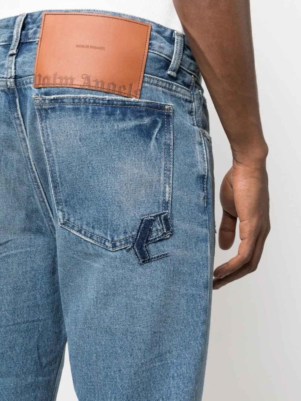 Logo Denim Patches 5 Pockets Jeans
