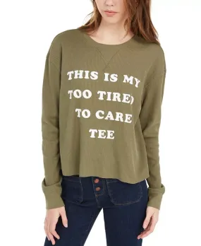 Love Tribe Junior's Graphic Thermal Top Green Size Medium