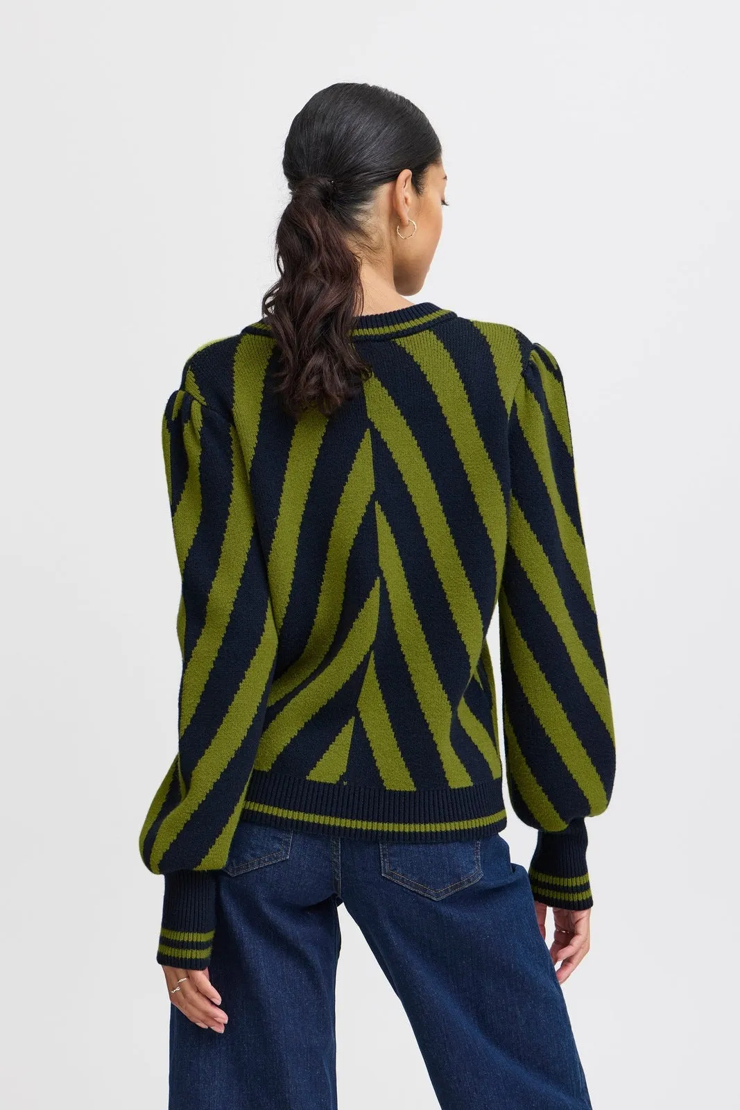 Milo Striped Knit Jumper - Woodbine Mix