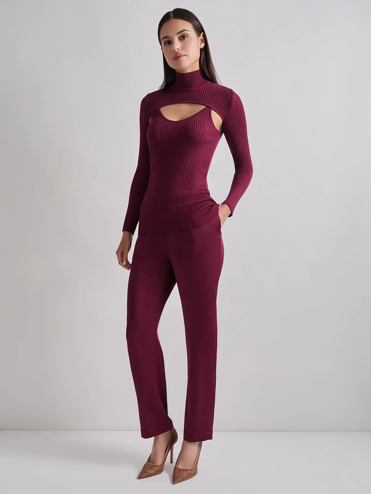 Modern Fit Convertible Ribbed Soft Knit Top