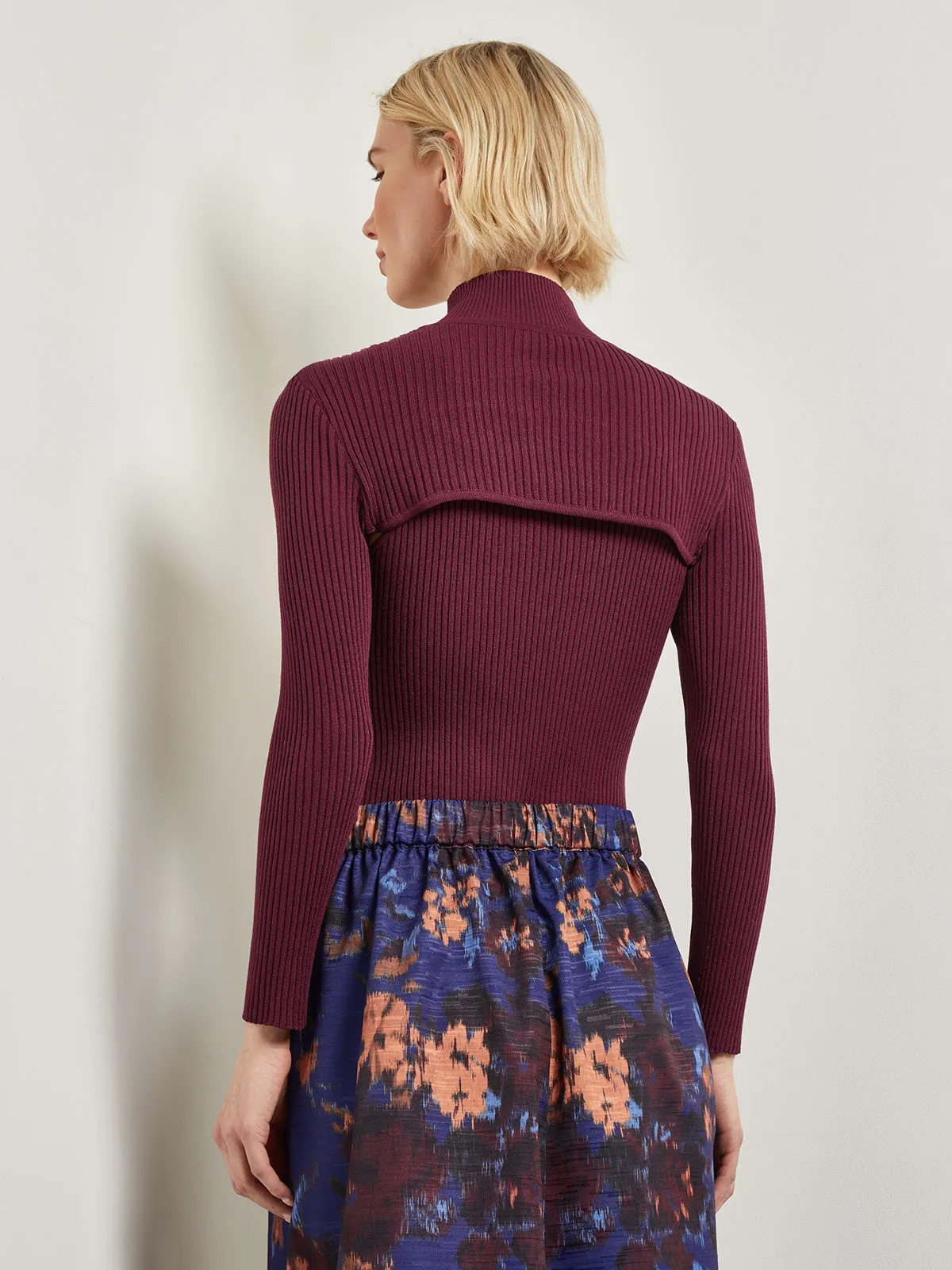 Modern Fit Convertible Ribbed Soft Knit Top