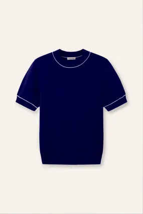 PANNY ribbed-knit top  (Navy)