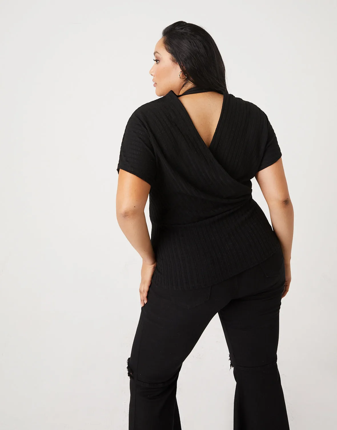 Plus Size Full-Length Wrap Top