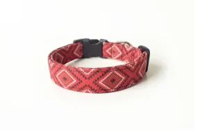 Red Southwest Tribal Dog Collar
