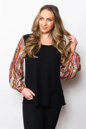 Sno Skins | Seersucker Knit Weekender With Printed Sleeves | Women's